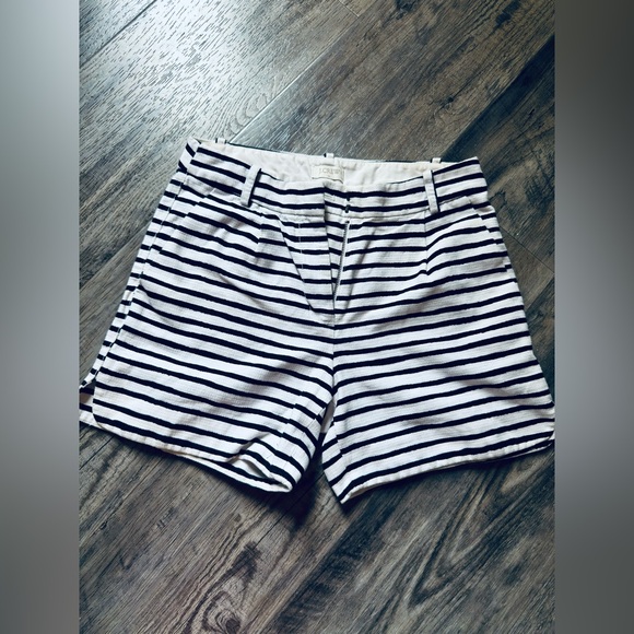 J.Crew Factory High Rise Shorts Size 00 Black and White Striped - Picture 1 of 8